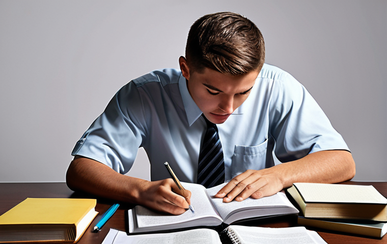 **A determined person studying hard with books and notes scattered around, symbolizing dedication and preparation for the public health administrator exam.**